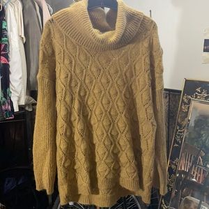 Yellow Gold Sweater Turtleneck Acrylic Super Warm